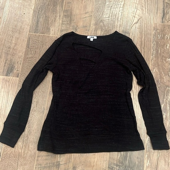 LNA Woman’s V Neck Black Sweater Size Small - Picture 1 of 5